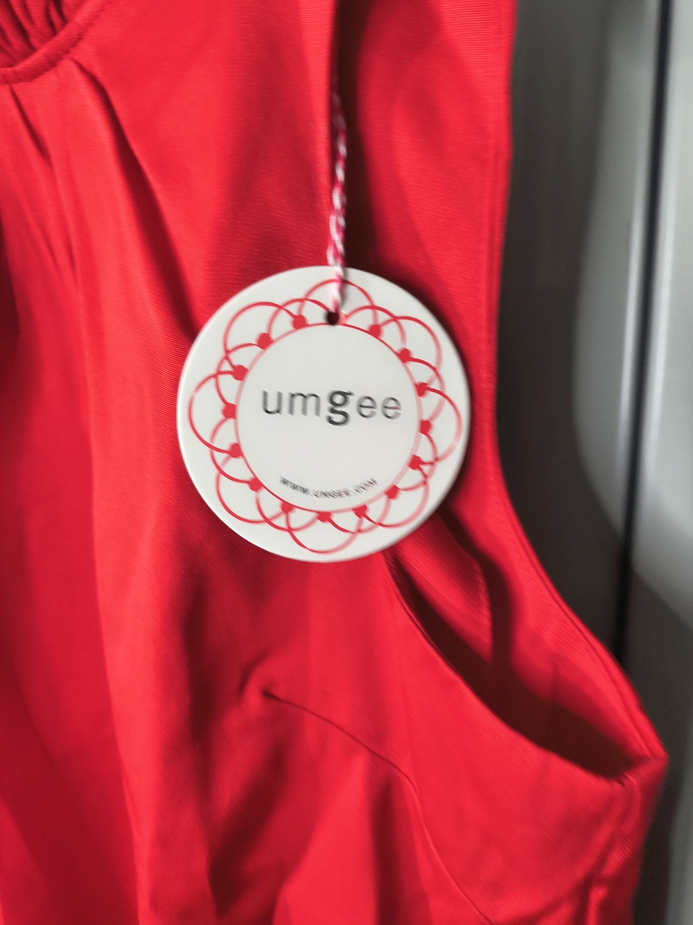 Umgee Red Sleeveless Ruffle Neck Shift Dress - Picture 2 of 4